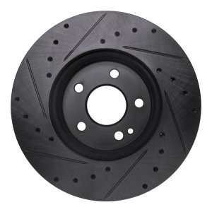 Mercedes-Benz Metris Brake Rotor (1) - Front Right - R1 Concepts - Drilled & Slotted - Black - `16-`23